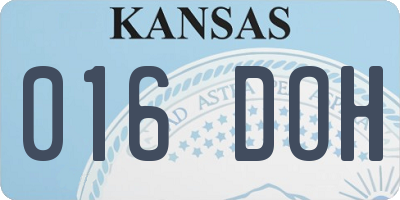 KS license plate 016DOH
