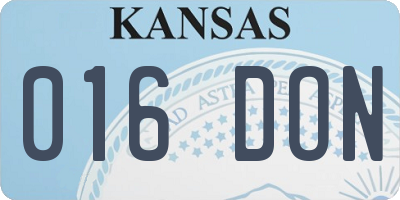 KS license plate 016DON