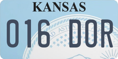 KS license plate 016DOR