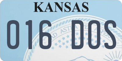 KS license plate 016DOS