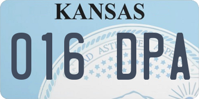 KS license plate 016DPA