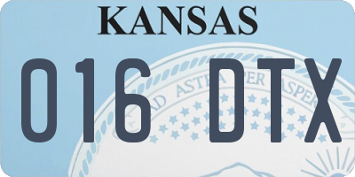 KS license plate 016DTX