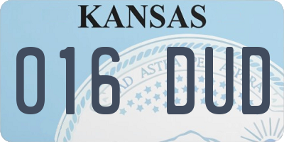 KS license plate 016DUD