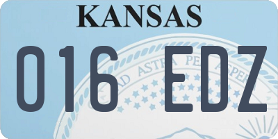 KS license plate 016EDZ