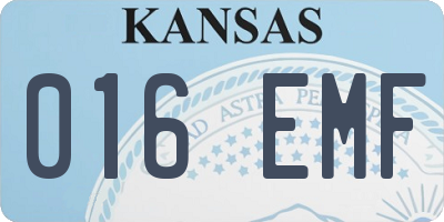 KS license plate 016EMF