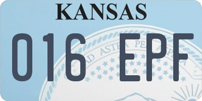 KS license plate 016EPF