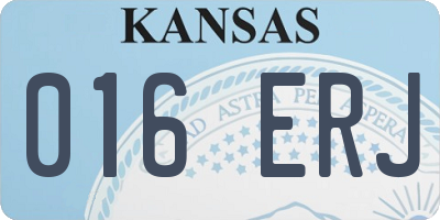 KS license plate 016ERJ