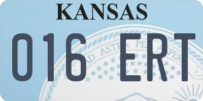 KS license plate 016ERT