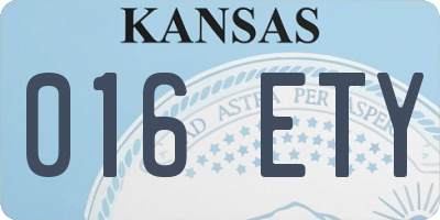 KS license plate 016ETY