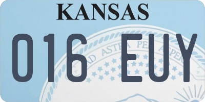 KS license plate 016EUY