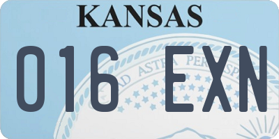 KS license plate 016EXN