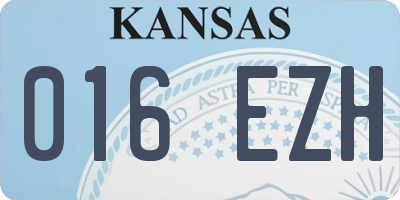 KS license plate 016EZH