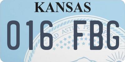 KS license plate 016FBG