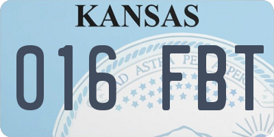 KS license plate 016FBT