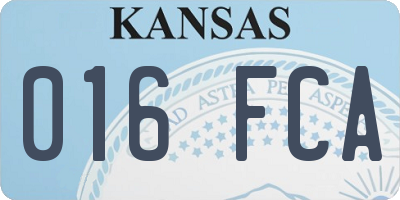 KS license plate 016FCA
