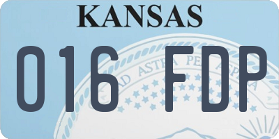 KS license plate 016FDP