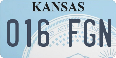 KS license plate 016FGN