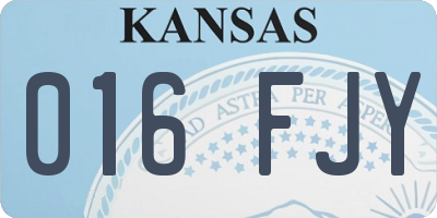 KS license plate 016FJY