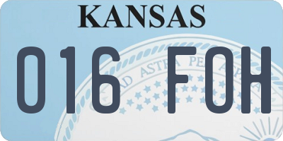 KS license plate 016FOH
