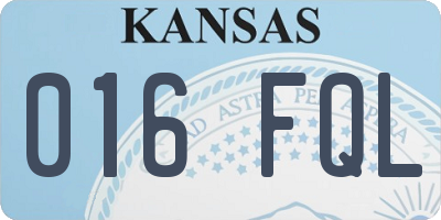 KS license plate 016FQL