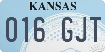 KS license plate 016GJT