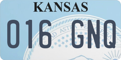KS license plate 016GNQ