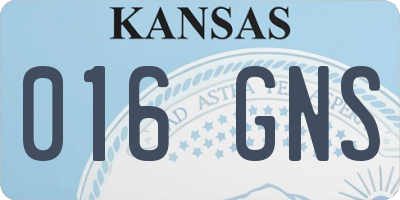 KS license plate 016GNS