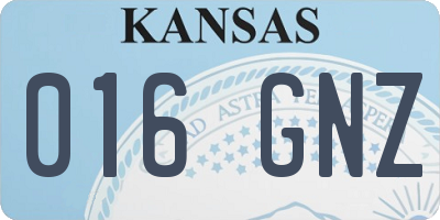KS license plate 016GNZ
