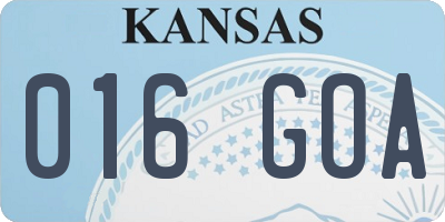 KS license plate 016GOA