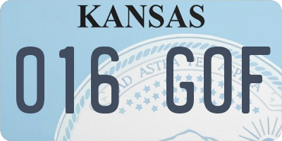 KS license plate 016GOF