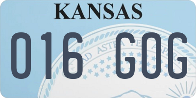 KS license plate 016GOG