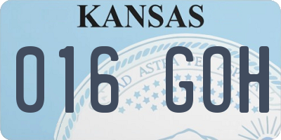 KS license plate 016GOH