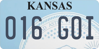 KS license plate 016GOI