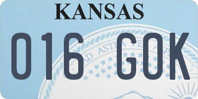 KS license plate 016GOK