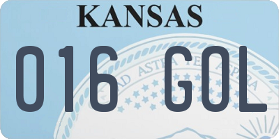KS license plate 016GOL