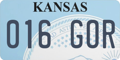 KS license plate 016GOR