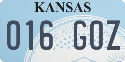 KS license plate 016GOZ