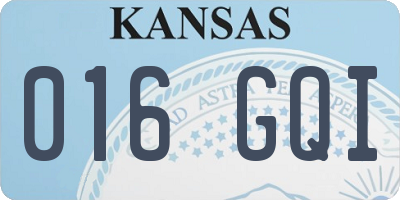 KS license plate 016GQI