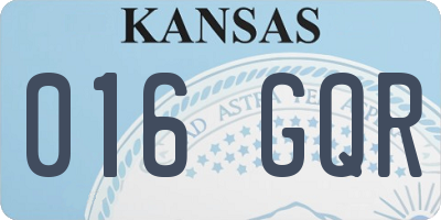 KS license plate 016GQR