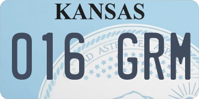 KS license plate 016GRM