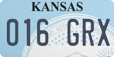 KS license plate 016GRX