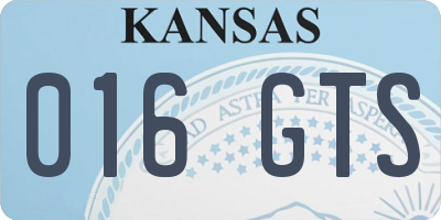 KS license plate 016GTS