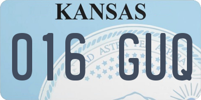 KS license plate 016GUQ