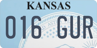 KS license plate 016GUR