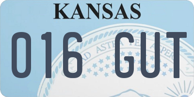 KS license plate 016GUT