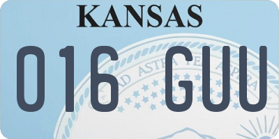 KS license plate 016GUU