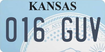KS license plate 016GUV