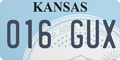 KS license plate 016GUX
