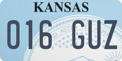 KS license plate 016GUZ