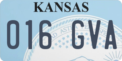 KS license plate 016GVA